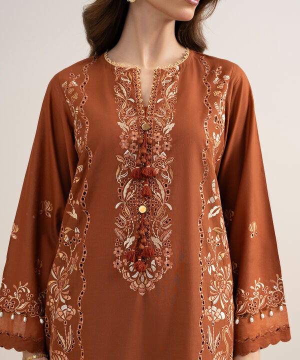 3 Piece - Embroidered Dobby Suit