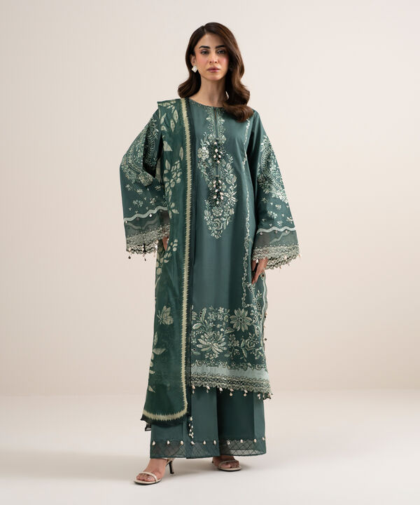 3 Piece - Embroidered Dobby Suit