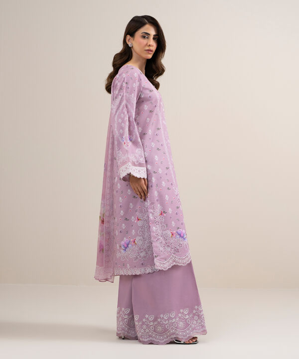3 Piece - Embroidered Dobby Suit