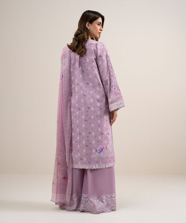 3 Piece - Embroidered Dobby Suit