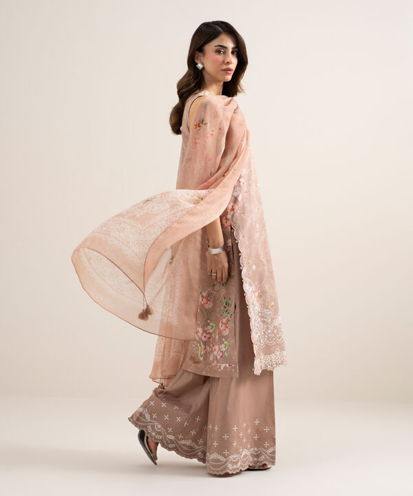 3 Piece - Embroidered Dobby Suit
