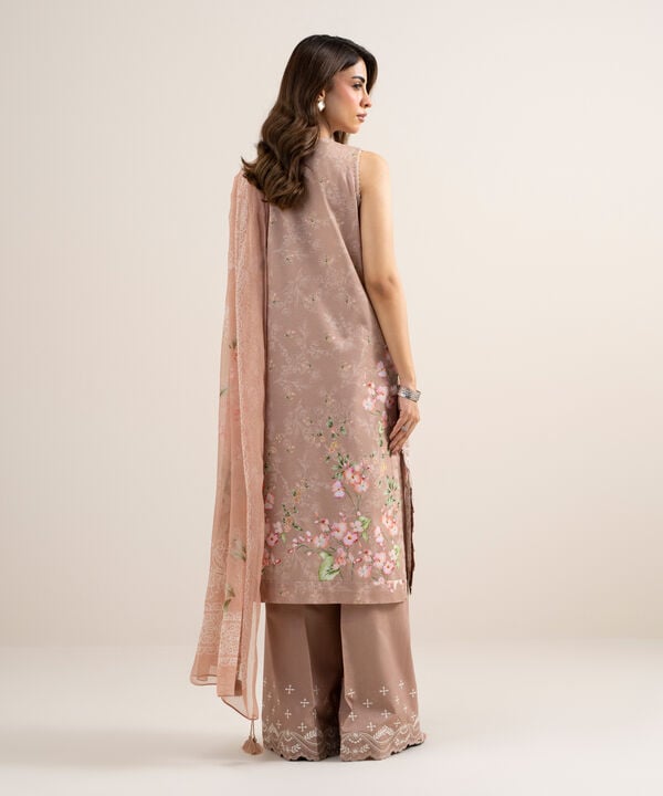 3 Piece - Embroidered Dobby Suit