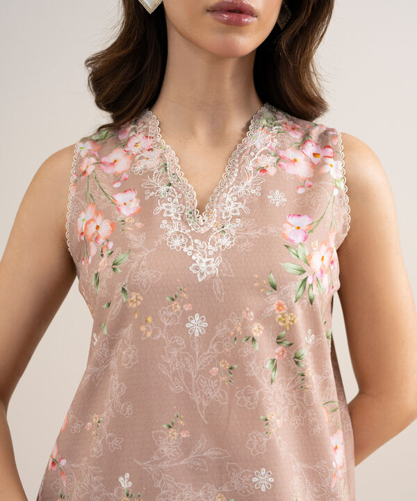 3 Piece - Embroidered Dobby Suit