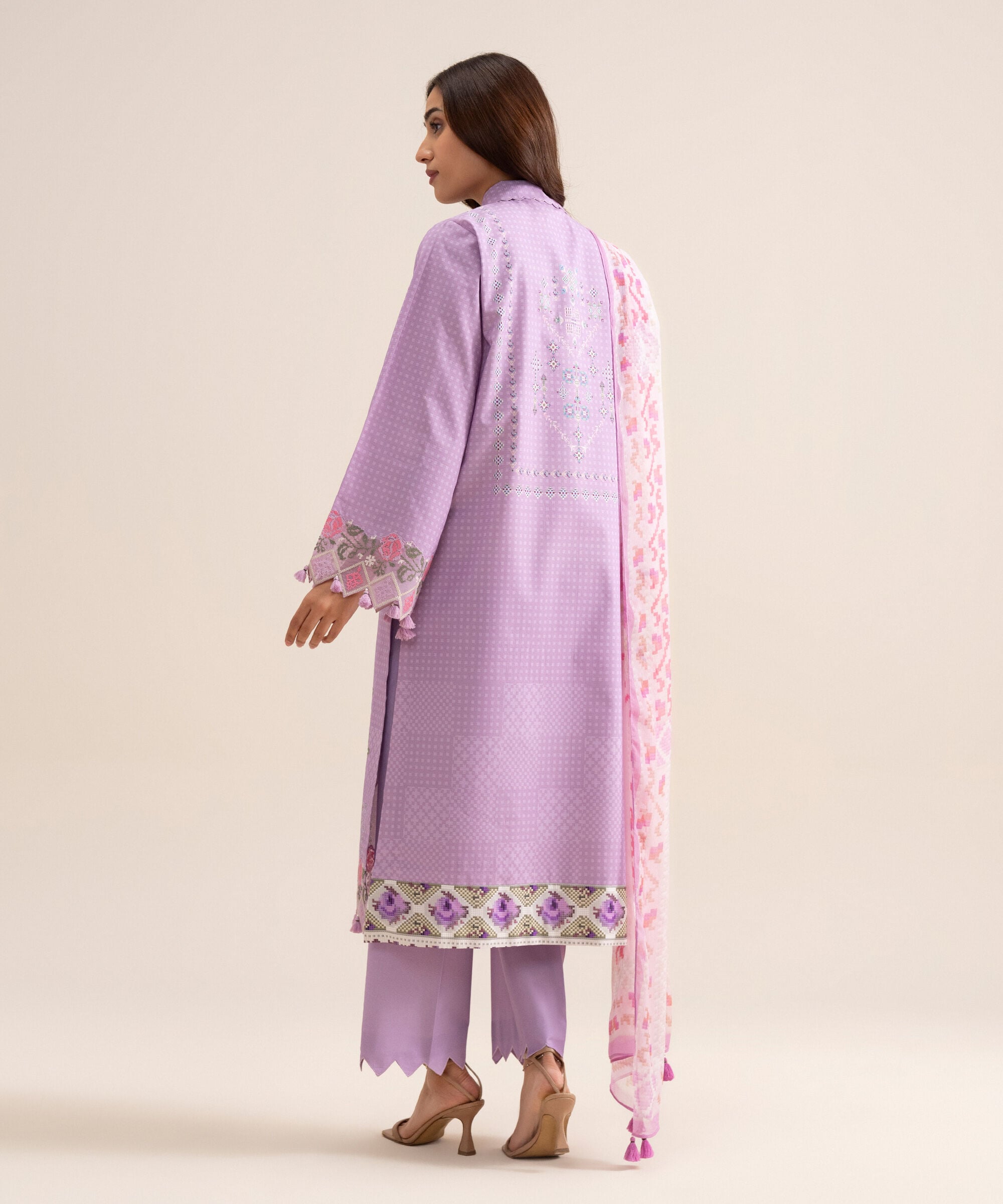 3 Piece - Embroidered Zari Cotton Suit 3PESGS26V711