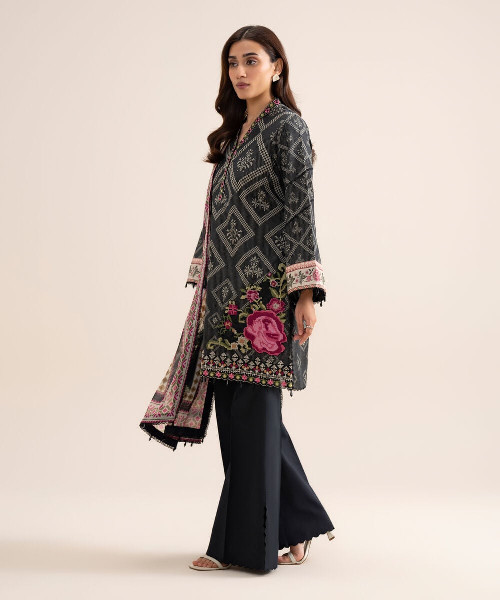 3 Piece - Embroidered Zari Cotton Suit 3PESGS26V712