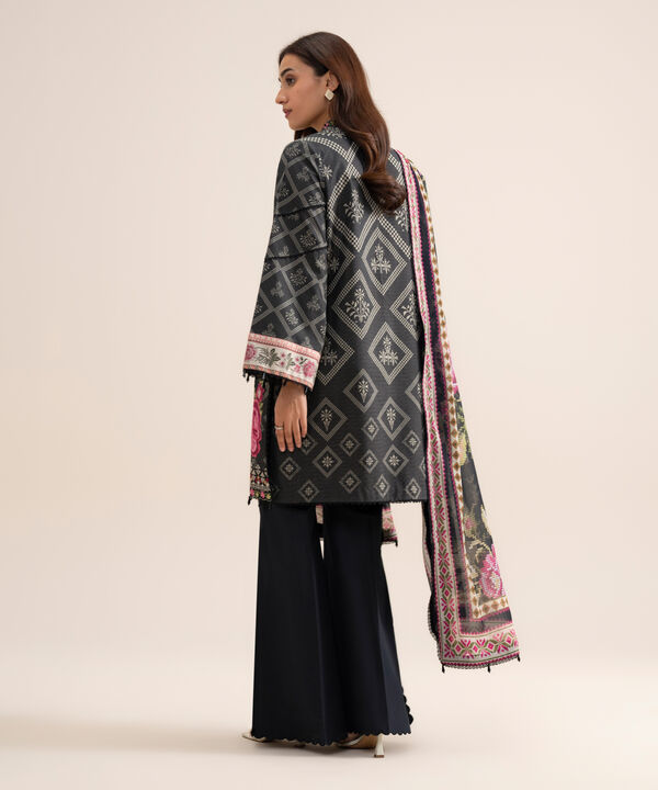 3 Piece - Embroidered Zari Cotton Suit