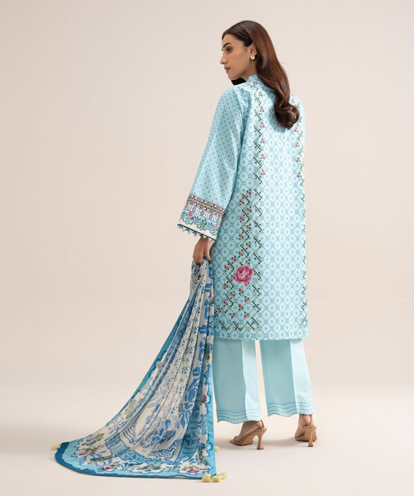 3 Piece - Embroidered Zari Cotton Suit