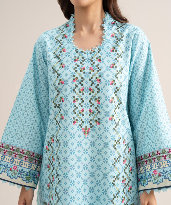 3 Piece - Embroidered Zari Cotton Suit