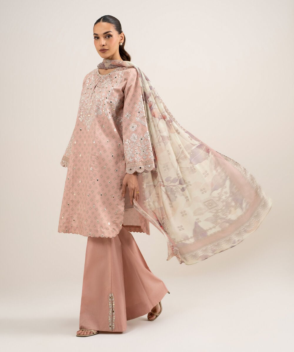 3 Piece - Embroidered Zari Lawn Suit 3PESGS26V758