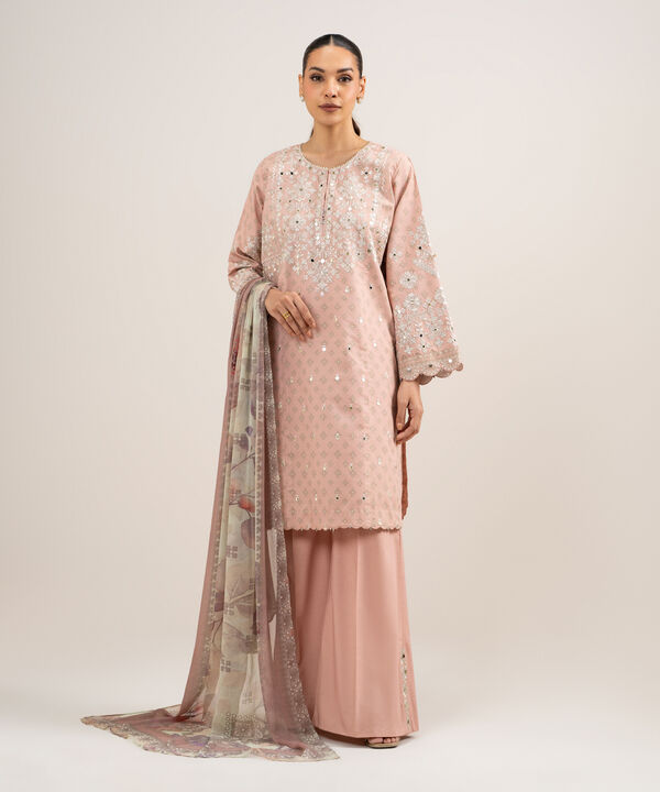 3 Piece - Embroidered Zari Lawn Suit