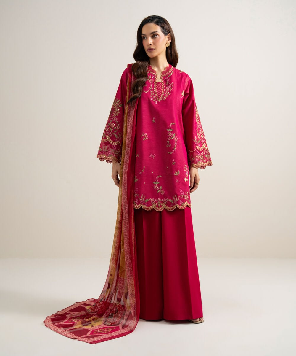 3 Piece - Embroidered Zari Lawn Suit 3PESGS26V769
