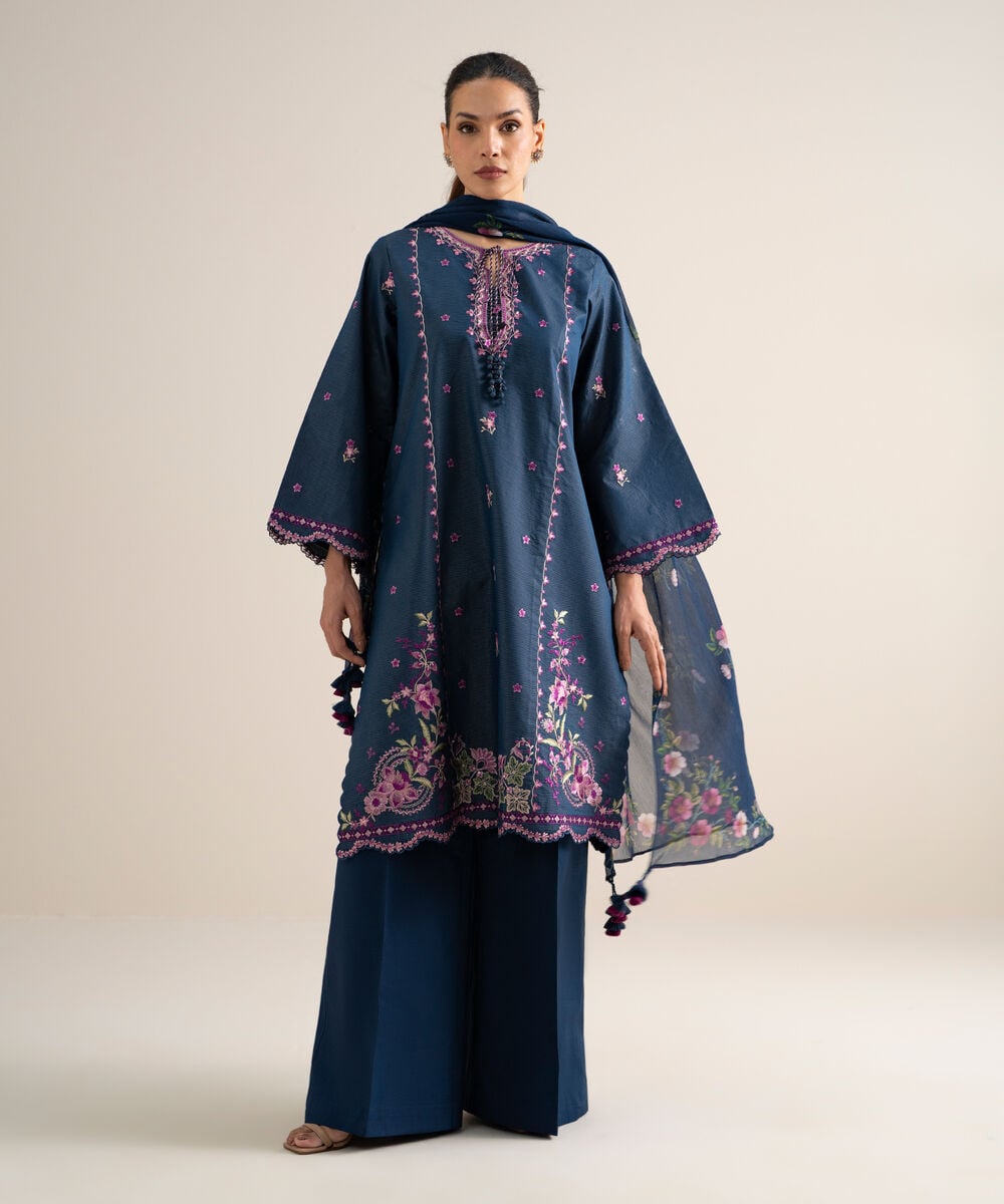 3 Piece - Embroidered Zari Lawn Suit 3PESGS26V771