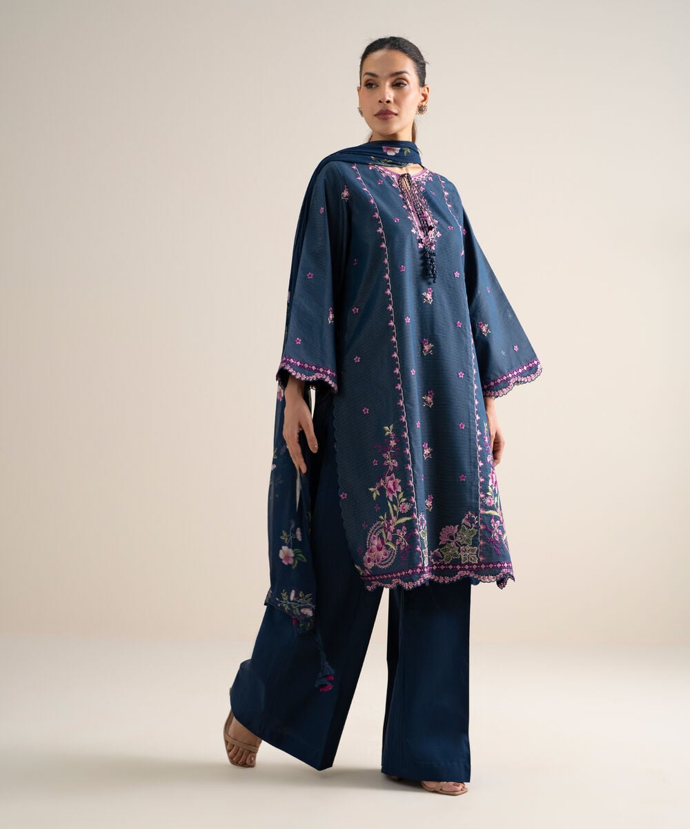 3 Piece - Embroidered Zari Lawn Suit 3PESGS26V771