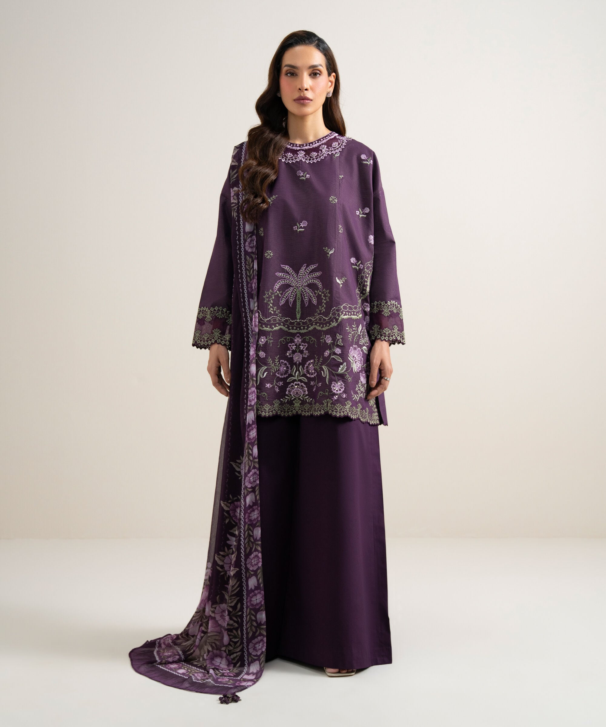 3 Piece - Embroidered Zari Lawn Suit 3PESGS26V772