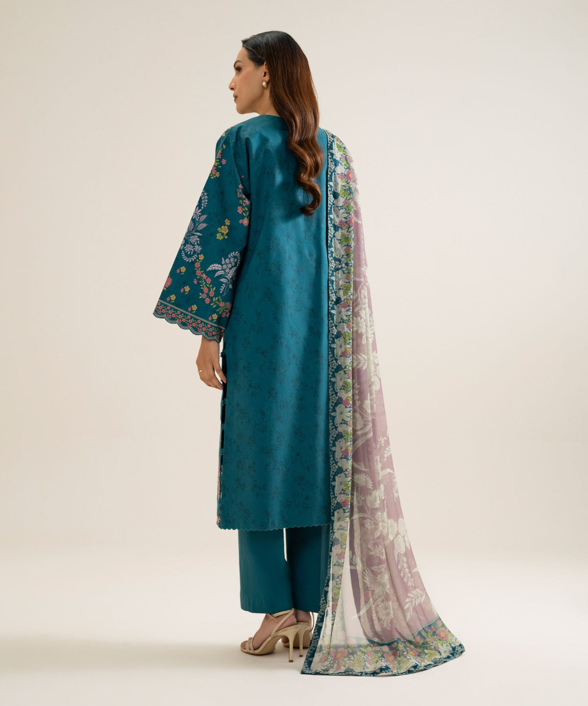 3 Piece - Embroidered Cotton Suit 3PESGS26V812