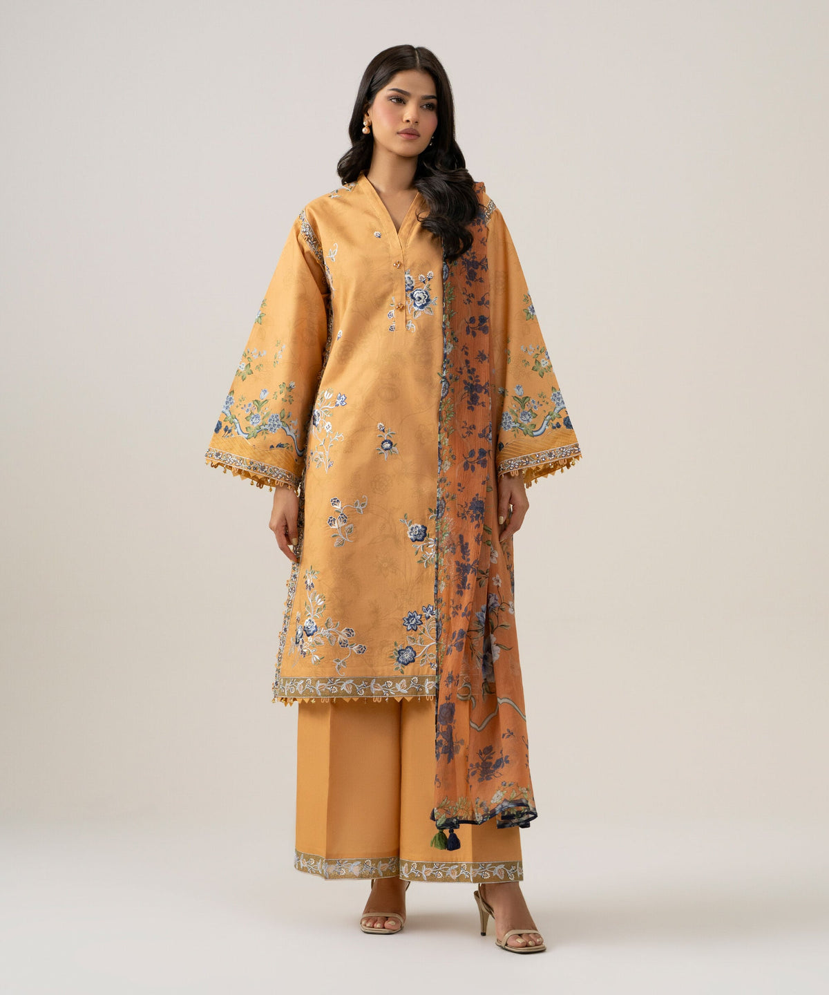 3 Piece - Embroidered Cotton Suit 3PESGS26V815