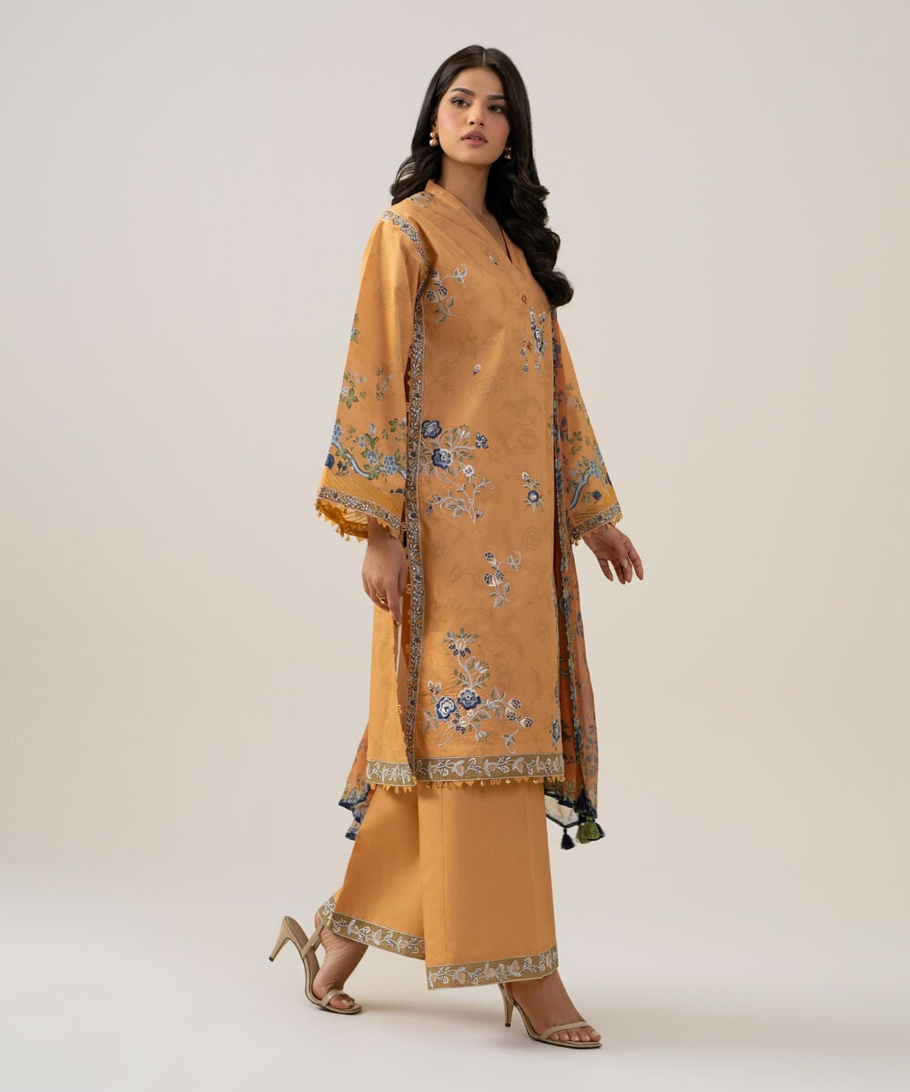 3 Piece - Embroidered Cotton Suit 3PESGS26V815