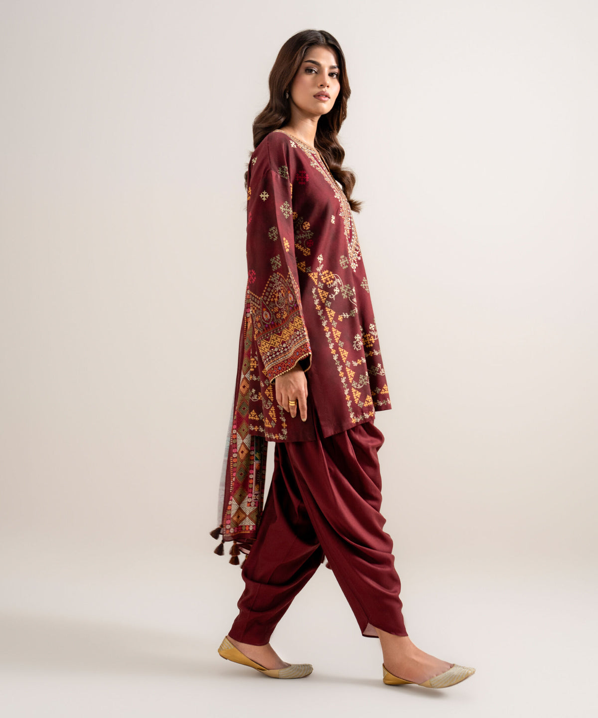 3 Piece - Embroidered Linen Suit 3PESGS26V834