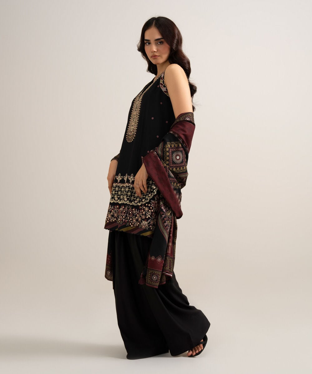 3 Piece - Embroidered Linen Suit 3PESGS26V837