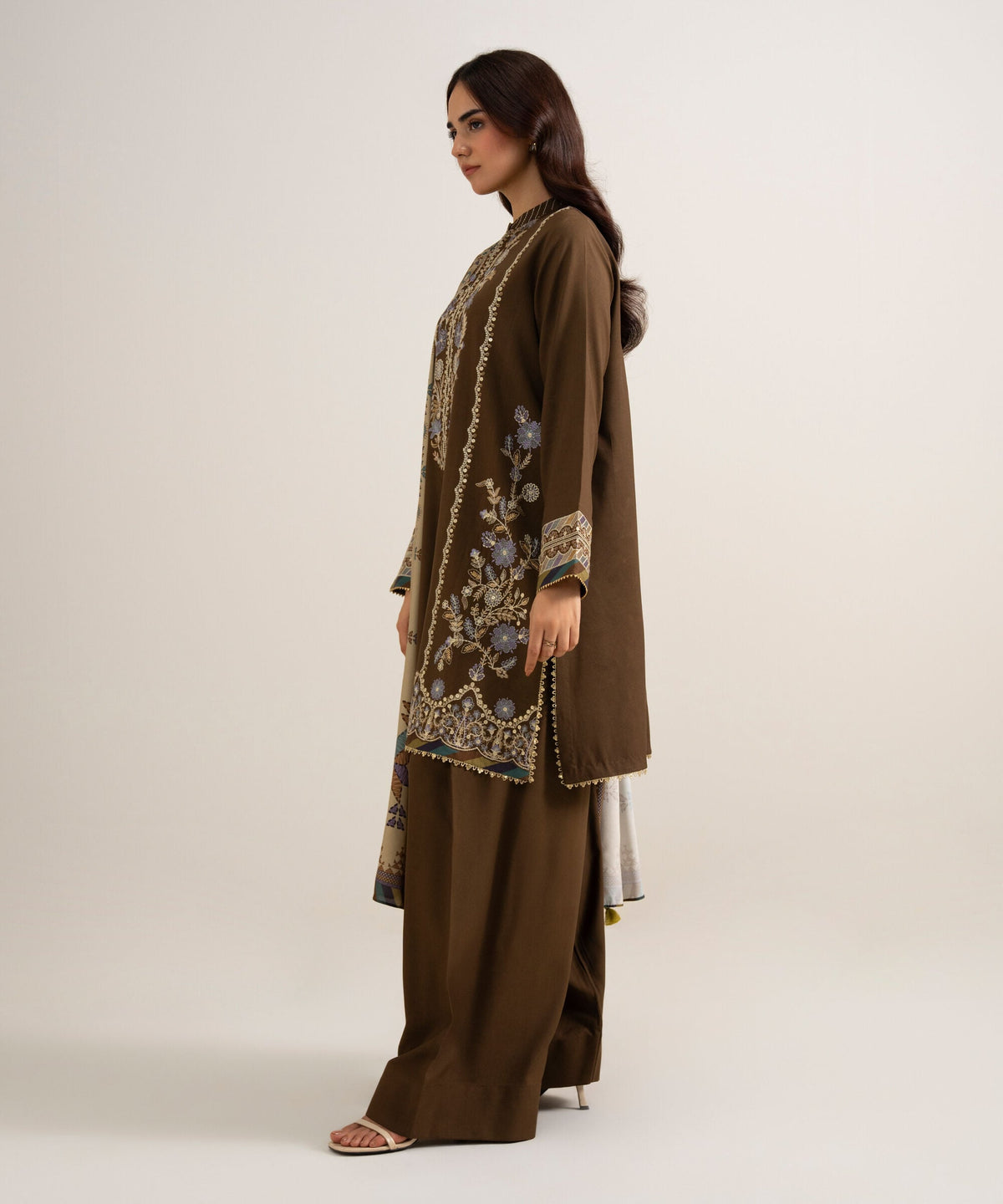 3 Piece - Embroidered Linen Suit 3PESGS26V840