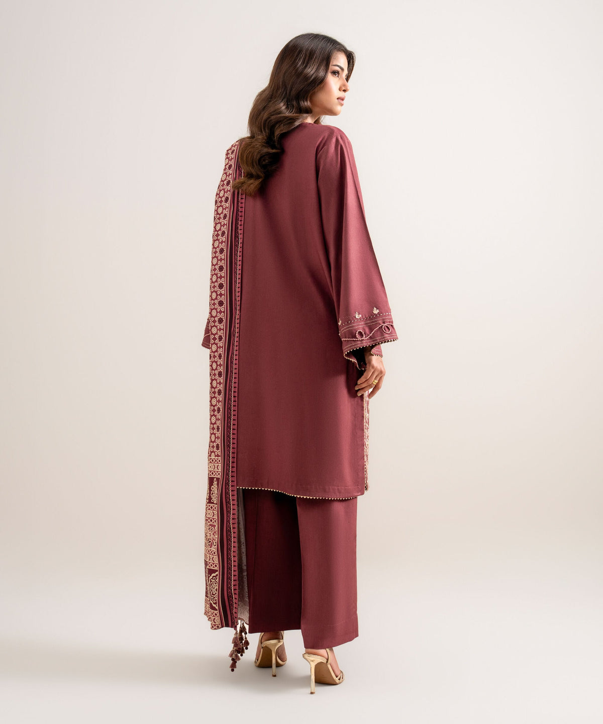 3 Piece - Embroidered Linen Suit 3PESGS26V851