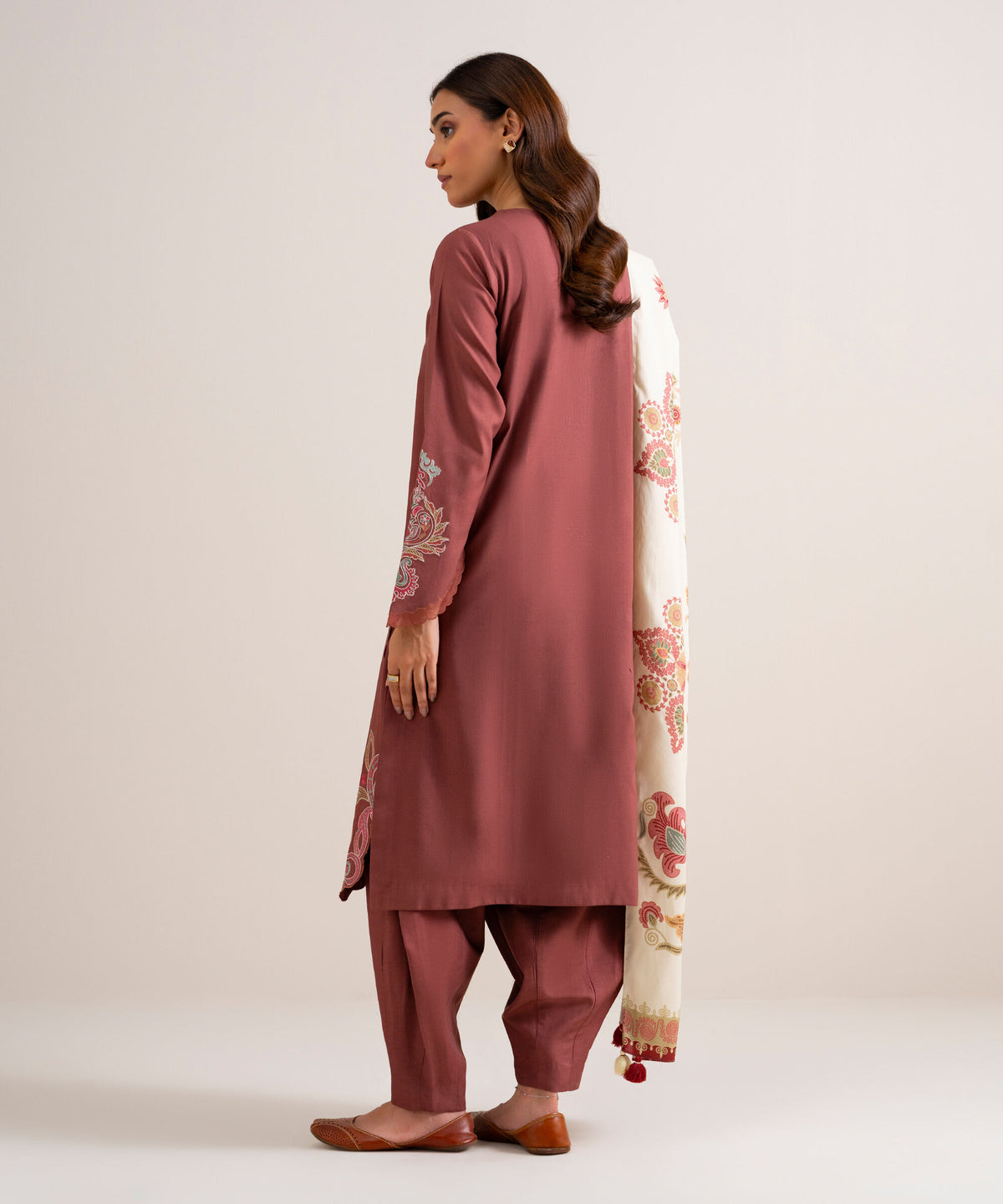 3 Piece - Embroidered Linen Suit 3PESGS26V854