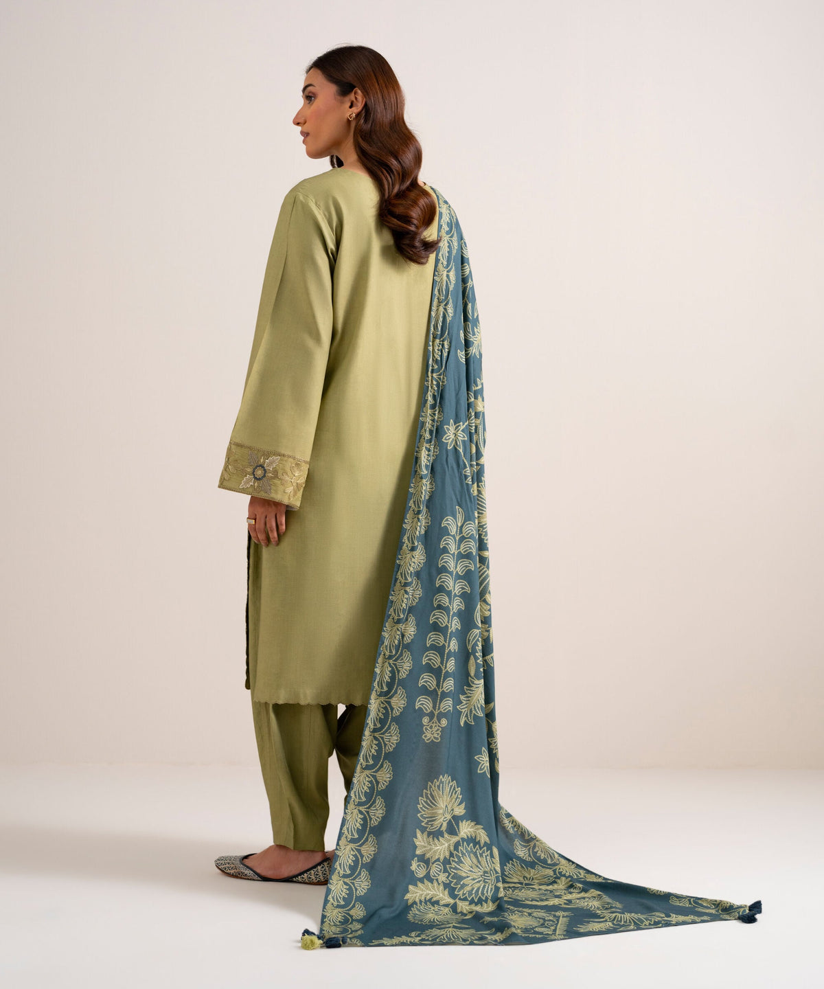 3 Piece - Embroidered Linen Suit 3PESGS26V855