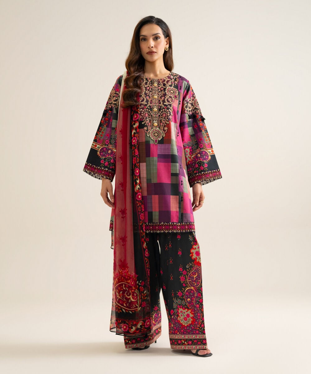 3 Piece - Embroidered Cotton Suit 3PESGS26V865
