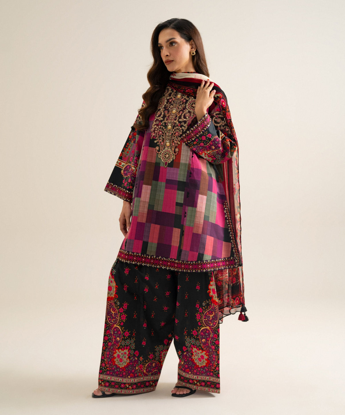 3 Piece - Embroidered Cotton Suit 3PESGS26V865