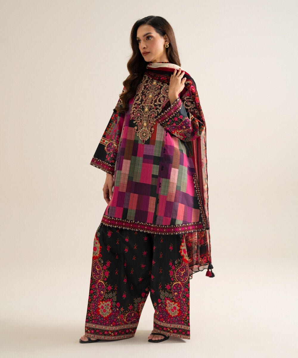 3 Piece - Embroidered Cotton Suit 3PESGS26V865