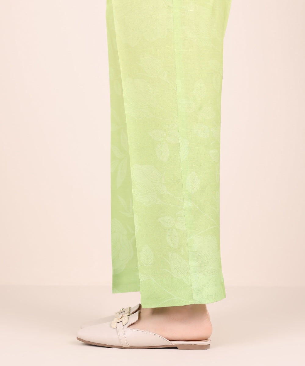 Printed Raw Silk Pants