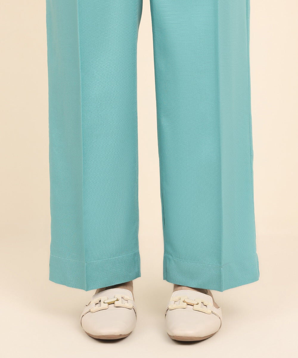 Raw Silk Straight Pants
