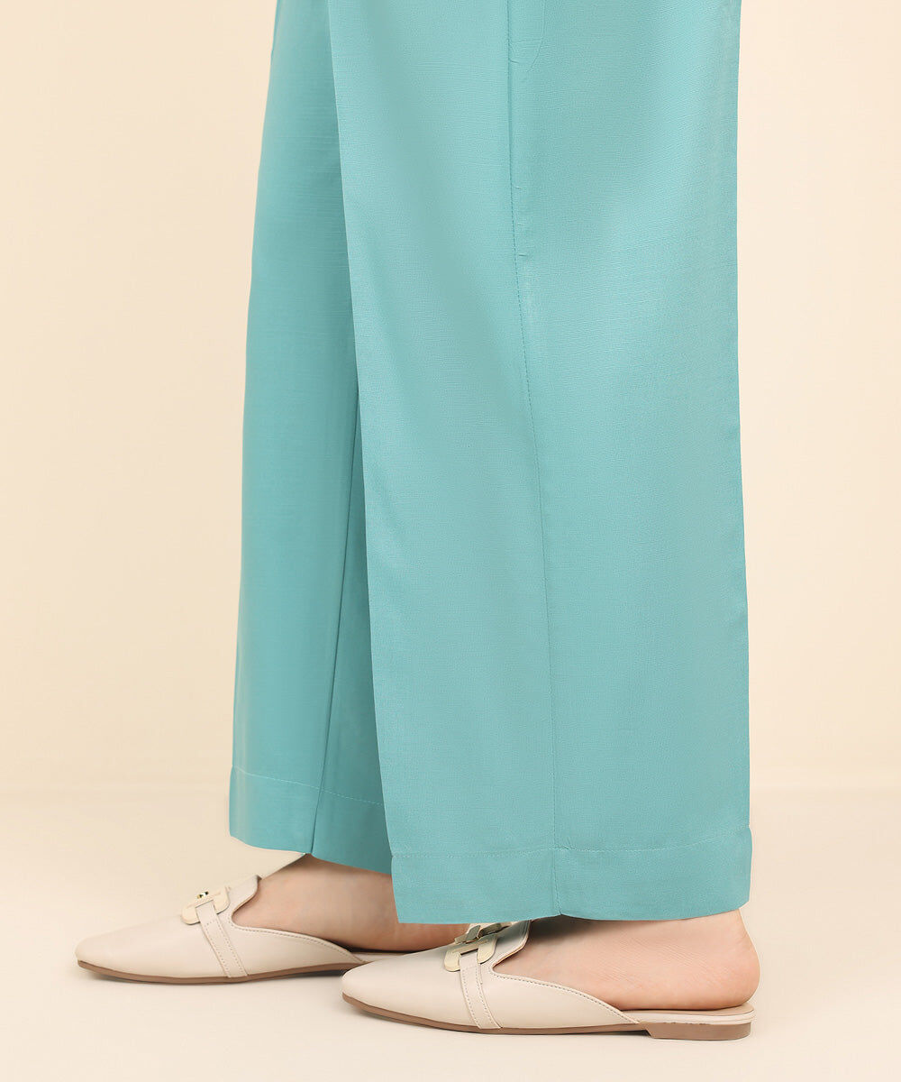 Raw Silk Straight Pants