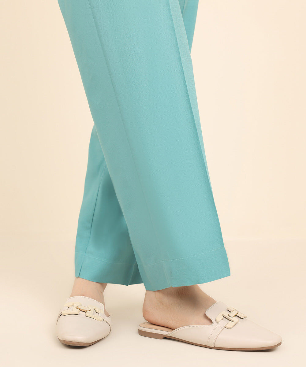 Raw Silk Straight Pants