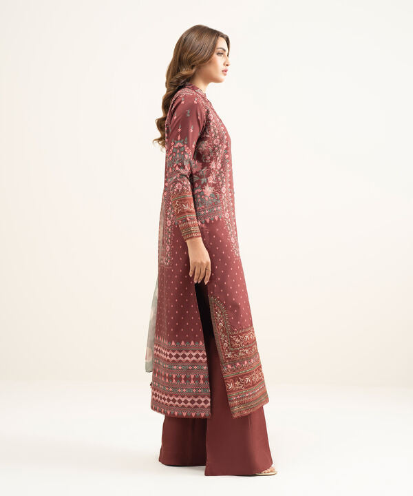 3 Piece - Embroidered Silk Suit
