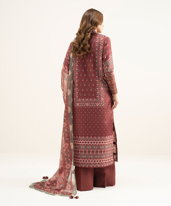 3 Piece - Embroidered Silk Suit