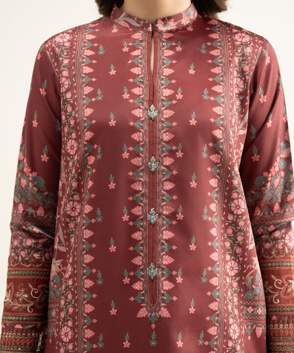 3 Piece - Embroidered Silk Suit