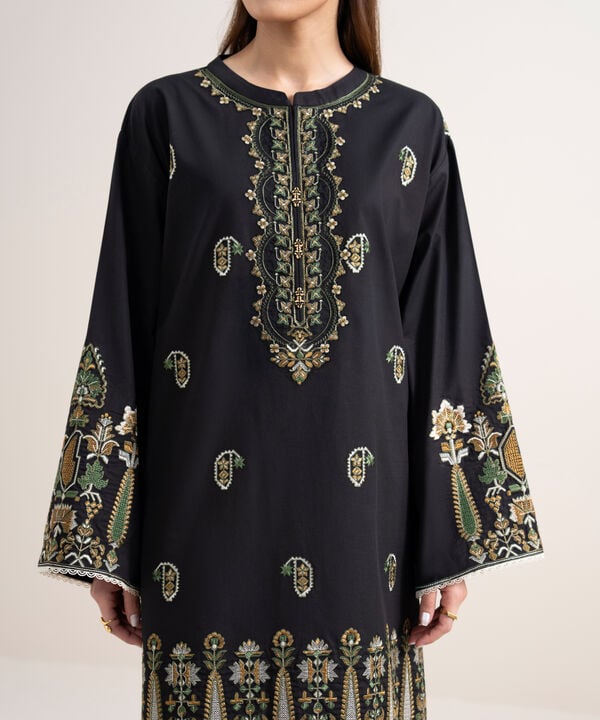 3 Piece - Embroidered Dobby Suit