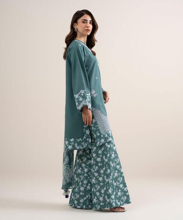 3 Piece - Embroidered Dobby Suit