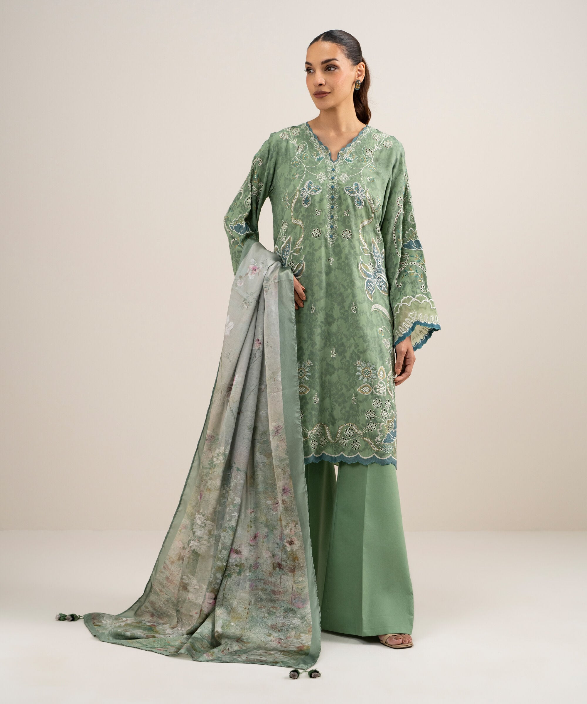 3 Piece - Embroidered Jacquard Suit 3PESTS26V718