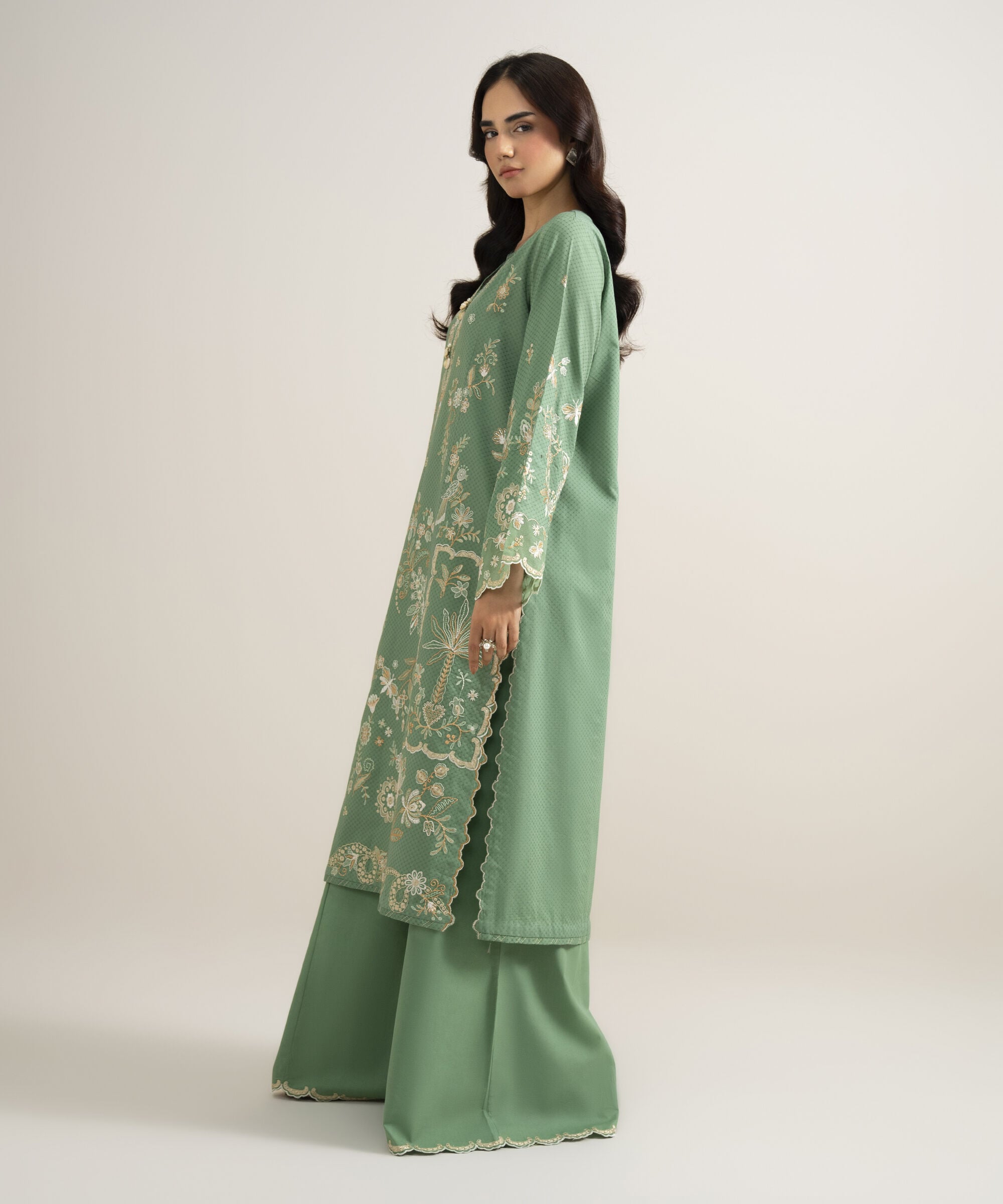 3 Piece - Embroidered Arabic Jacquard Suit 3PESTS26V721