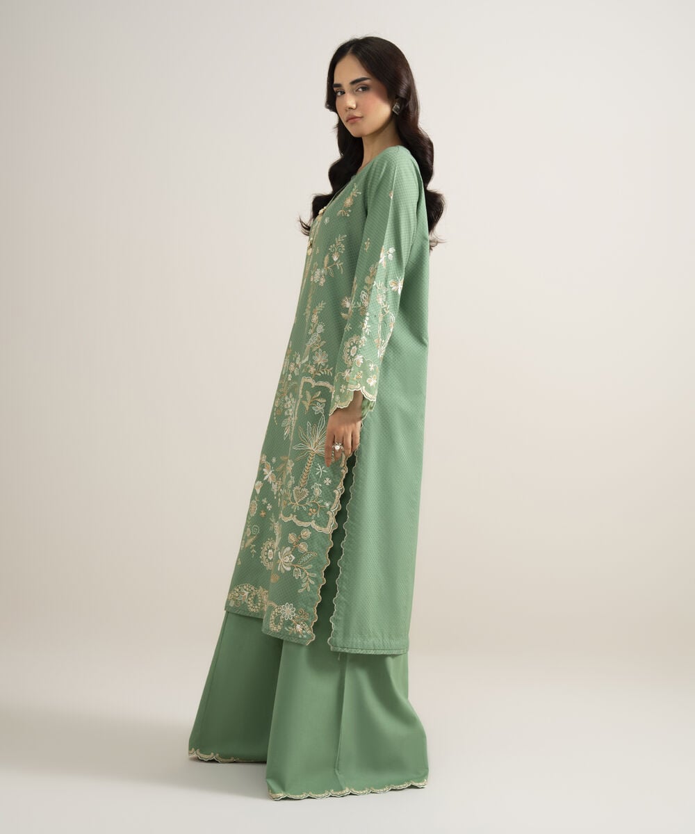 3 Piece - Embroidered Arabic Jacquard Suit 3PESTS26V721