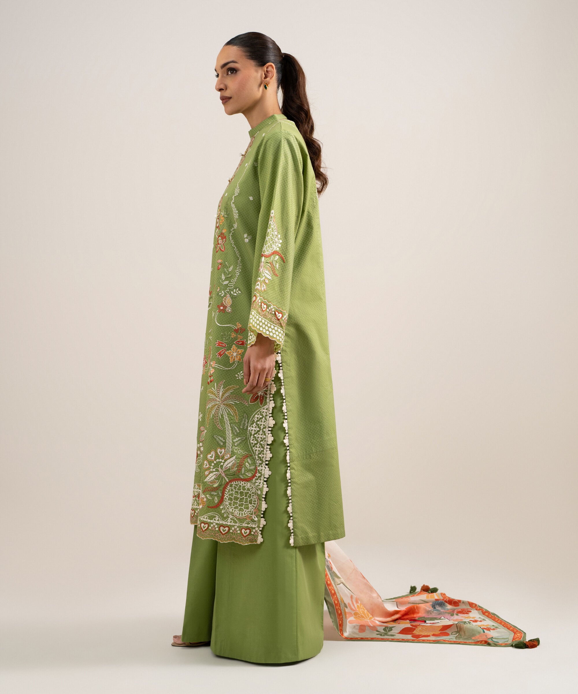 3 Piece - Embroidered Arabic Jacquard Suit 3PESTS26V722
