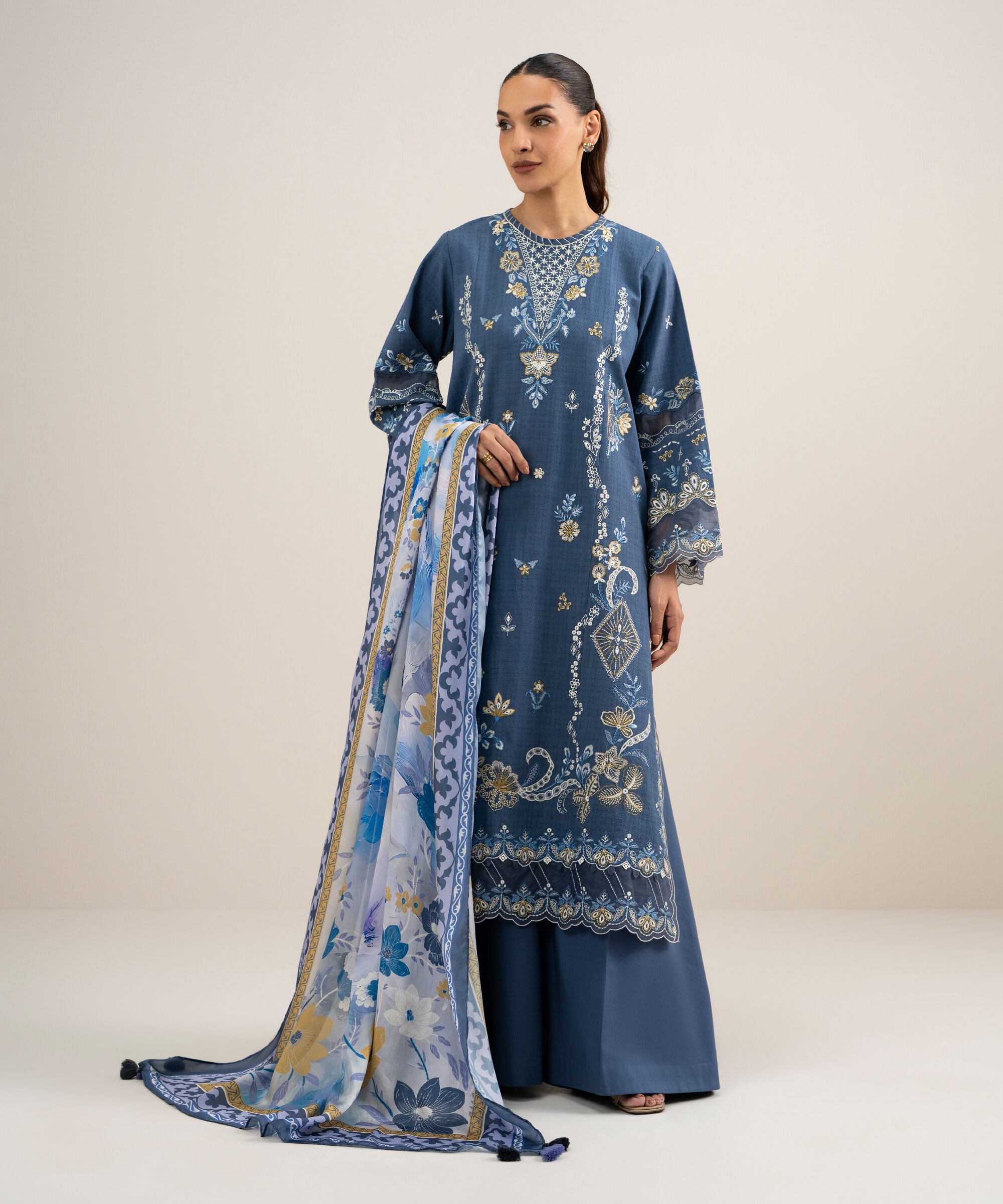 3 Piece - Embroidered Dobby Suit 3PESTS26V723