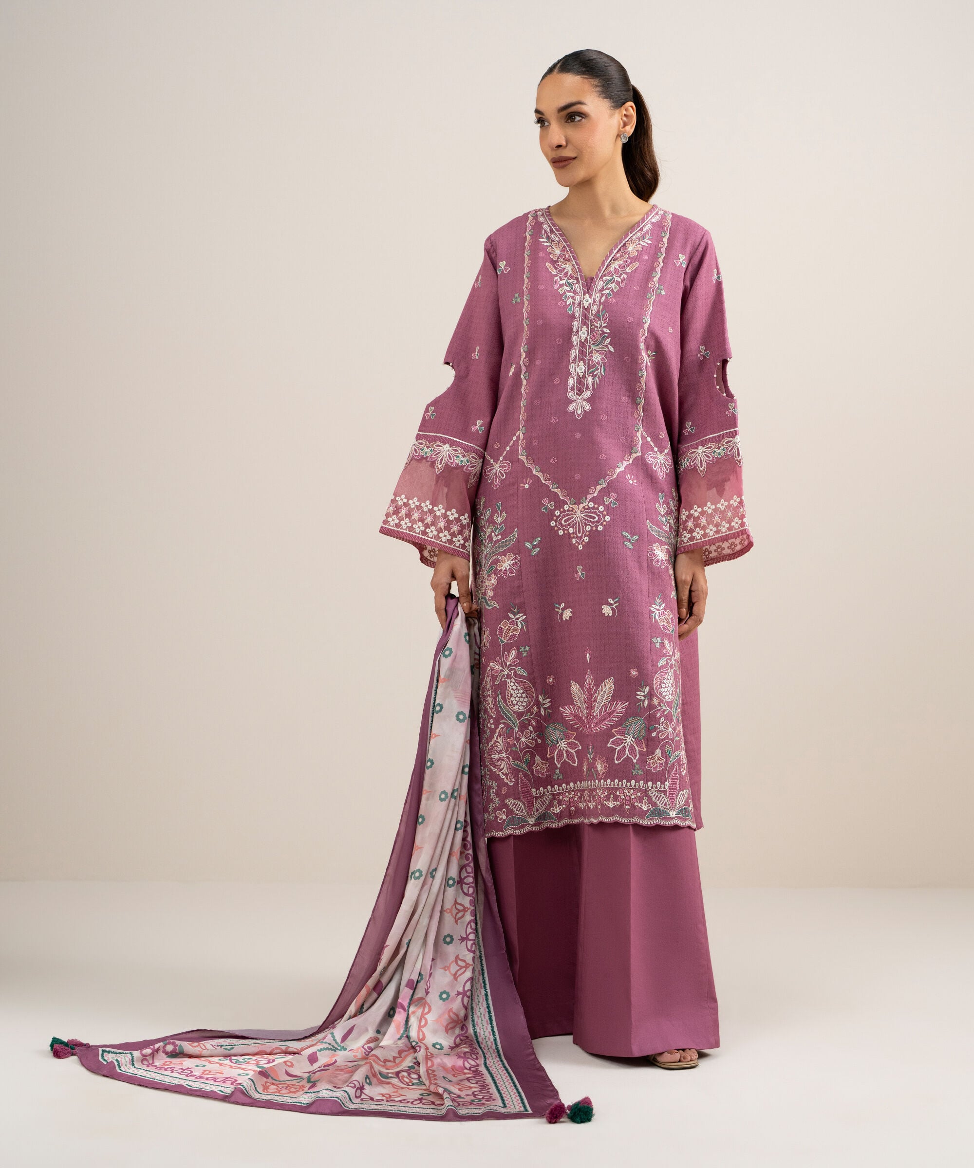 3 Piece - Embroidered Dobby Suit 3PESTS26V724