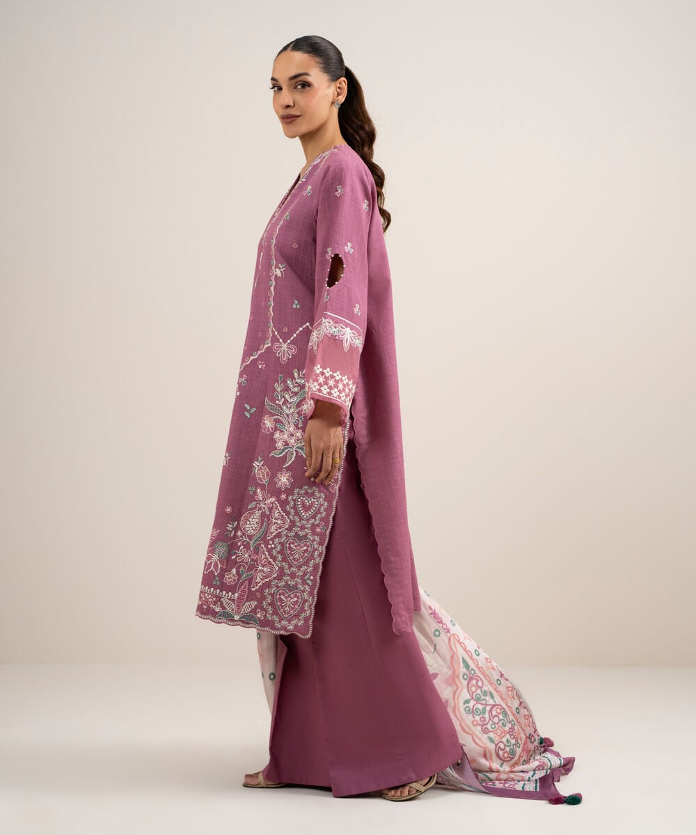 3 Piece - Embroidered Dobby Suit 3PESTS26V724