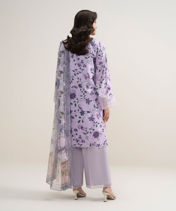 3 Piece - Embroidered Satin Suit