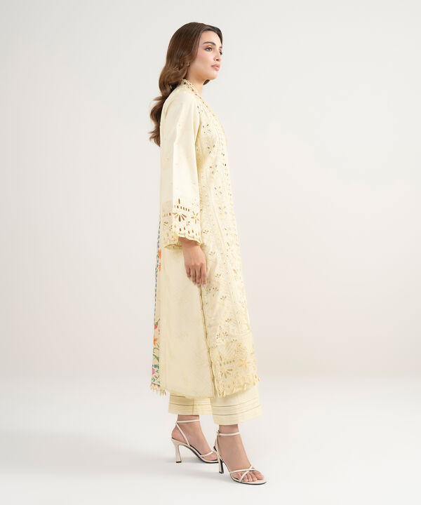 3 Piece - Embroidered Cotton Suit