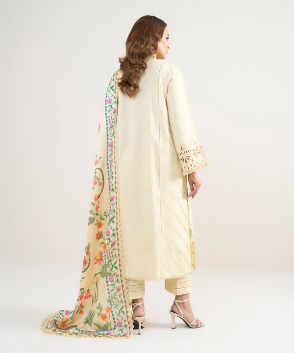 3 Piece - Embroidered Cotton Suit