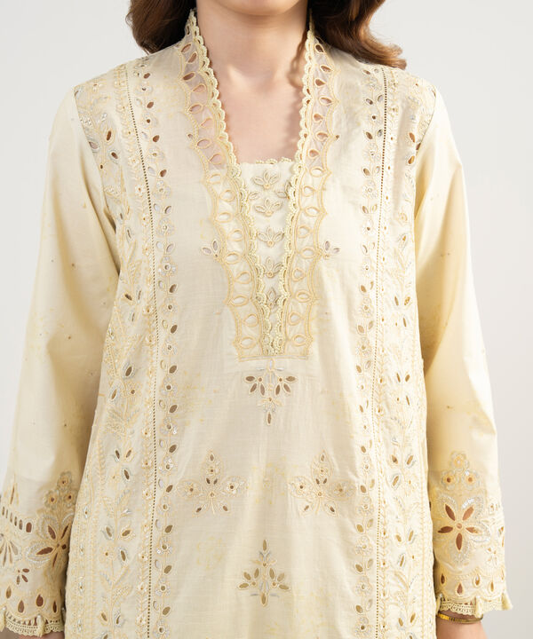 3 Piece - Embroidered Cotton Suit